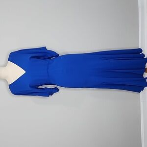 Victoria Beckham Crepe Midi Size 2 Blue Flattering Formal Chic Wedding Guest